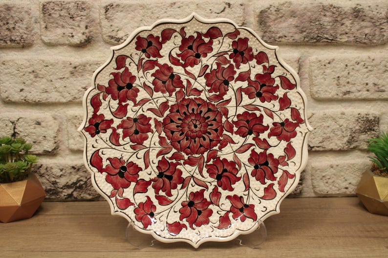 12 Turkish Tile Decorative Plate Handmade Ceramic Dish Wall Art Plates