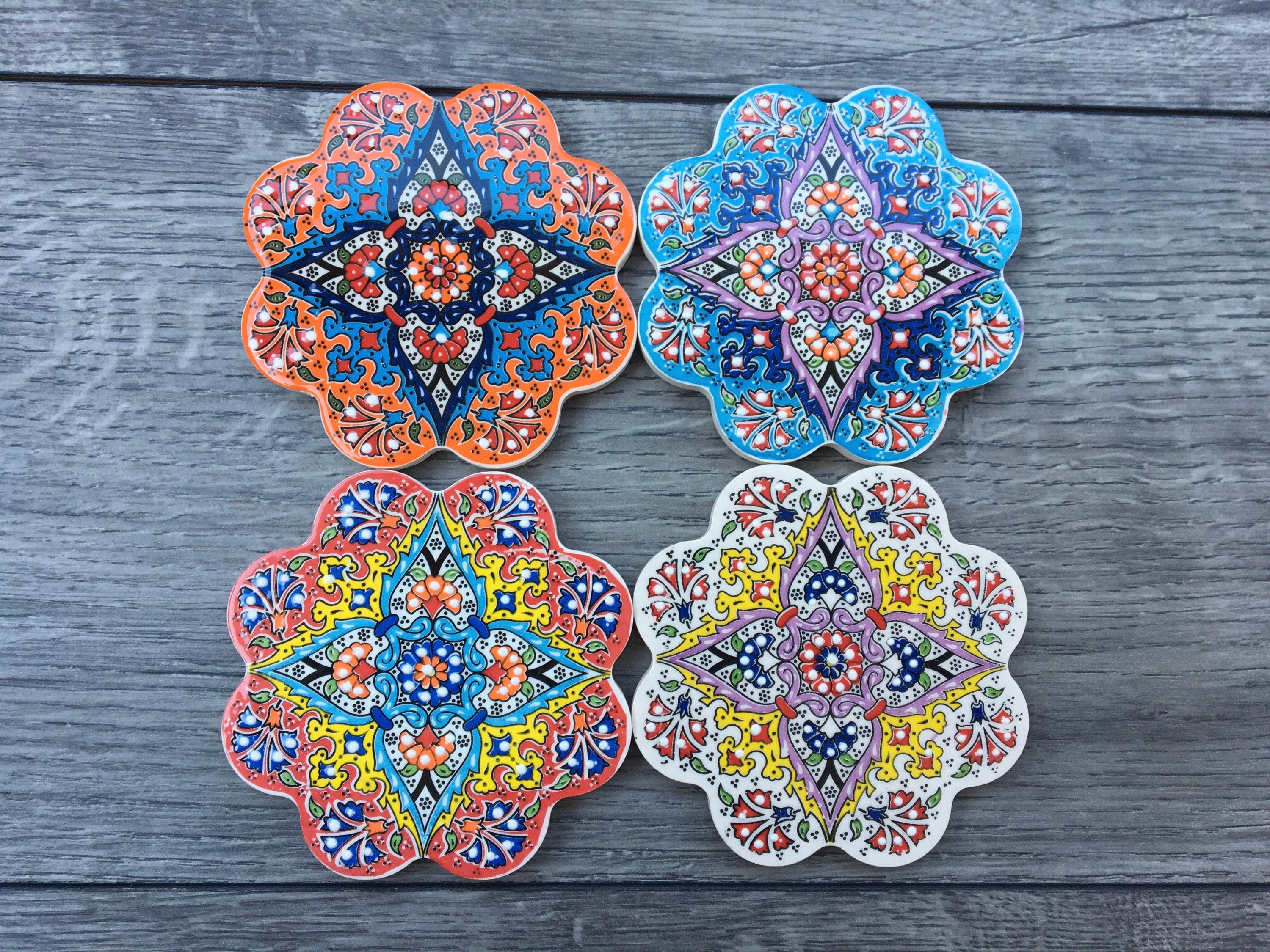 Traditionelle türkische Fliesen Untersetzer Fliesen | Etsy