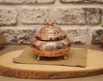 Handmade Copper Sugar Bowl - Turkish Decor Candy Bowl - Unique Home Gift - Traditional Copper Kitchen Bowl - Artisan Crafted Delight
