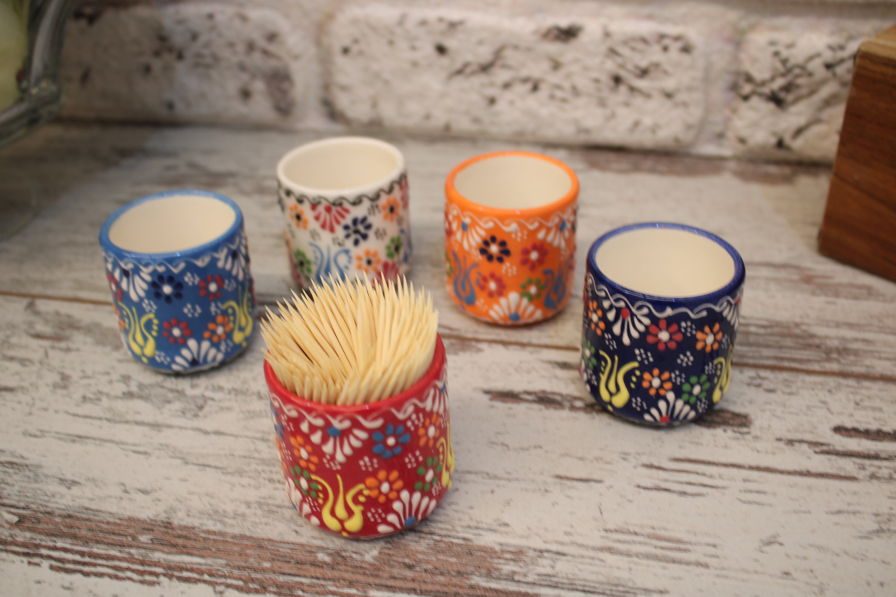 Ceramic Toothpick Holder Turkish Pottery Home and Kitchen Etsy