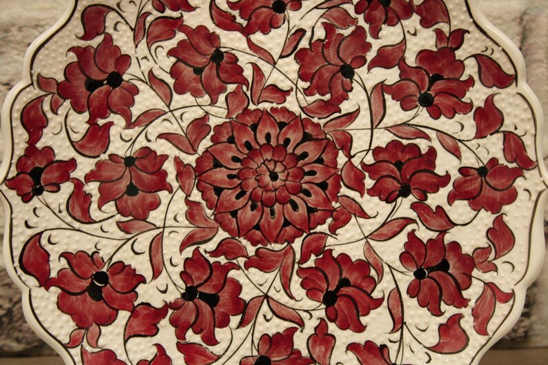 12 Turkish Tile Decorative Plate Handmade Ceramic Dish Wall Art Plates