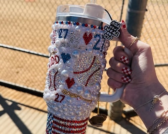 Copa Stanley personalizada con adornos brillantes / Trofeo deportivo personalizado con adornos brillantes / Copa o vaso de campeonato con adornos brillantes