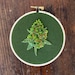 Cannabis Bud Embroidery, Hand Stitched Cannabis Embroidery, Marijuanna Wall Art Hanging Decor 