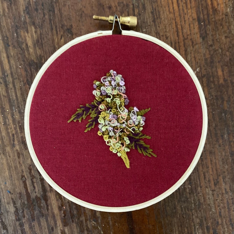 Cannabis Bud Embroidery Hand Stitched Cannabis Embroidery Etsy