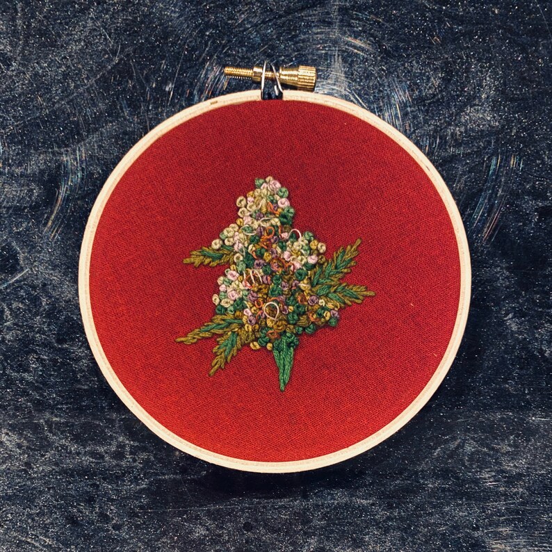 Cannabis bud jessecmault hand stitched cannabis jessecmault  etsy