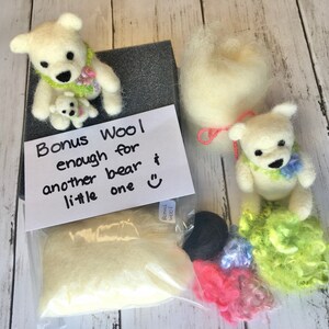 Needle Felting Kit Beginner, Felted Bear DIY Craft, Holiday Gift image 6