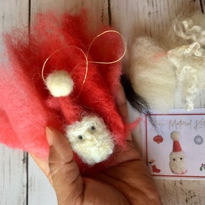 Needle Felting Kit Beginner DIY Christmas Ornament Set, Santa, Snowman, Tree image 6