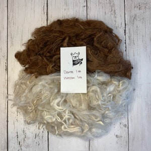 Premium Suri Alpaca Fleece Sampler Beige and Brown, Washed Wool, Alpacas Hand Shorn with Love and Respect inTexas
