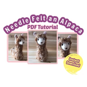Tutorial de fieltro con aguja para principiantes Alpaca, PDF Descarga instantánea