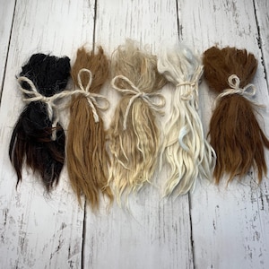 Natural Suri Alpaca Locks for Angel Fairy Hair, 5 Color Assortment, Handshorn with LOVE in Texas