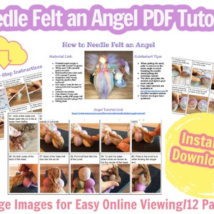 Needle Felting Tutorial Angel Fairy, PDF Instant Download, Digital Pattern image 2