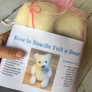 Needle Felting Kit Beginner, Felted Bear DIY Craft, Holiday Gift image 10