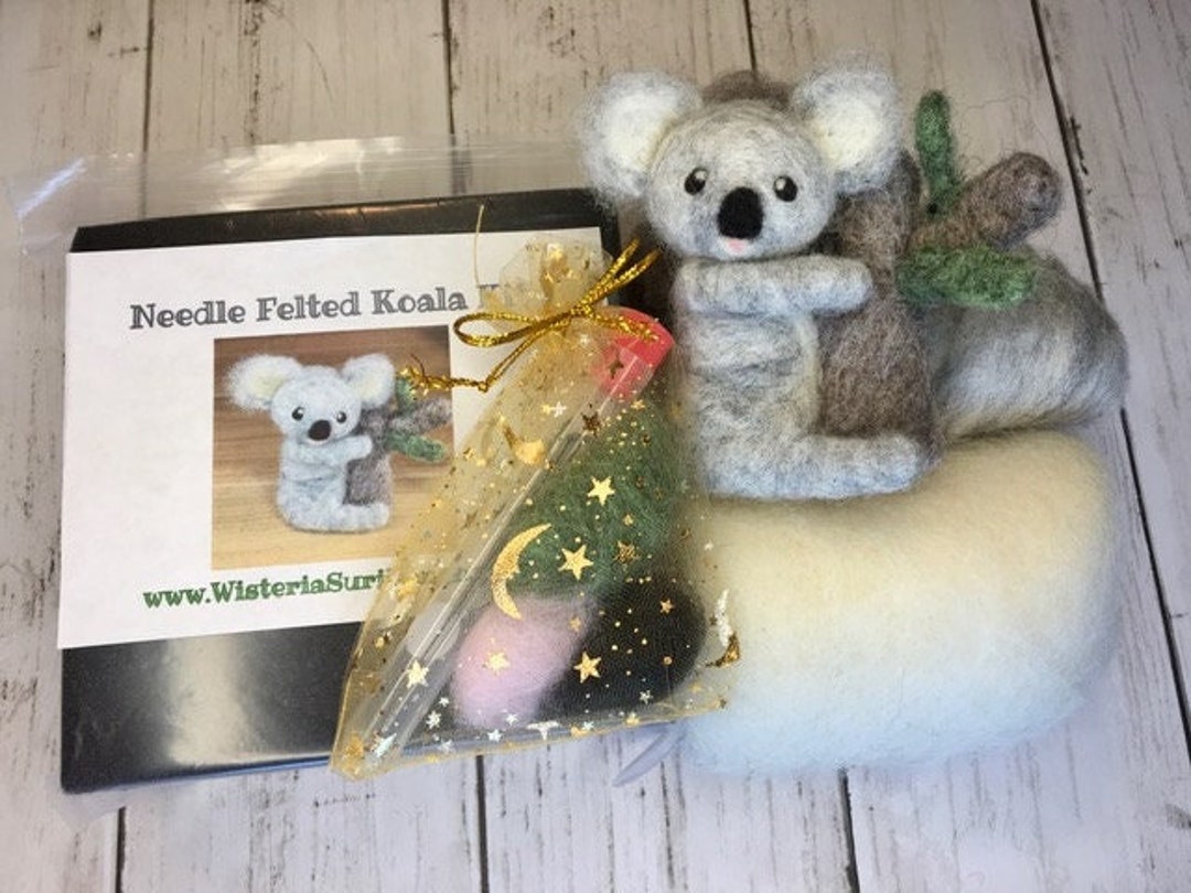 Needle Felting Koala Kit, Complete Kit With Felting Supplies, Tutorial