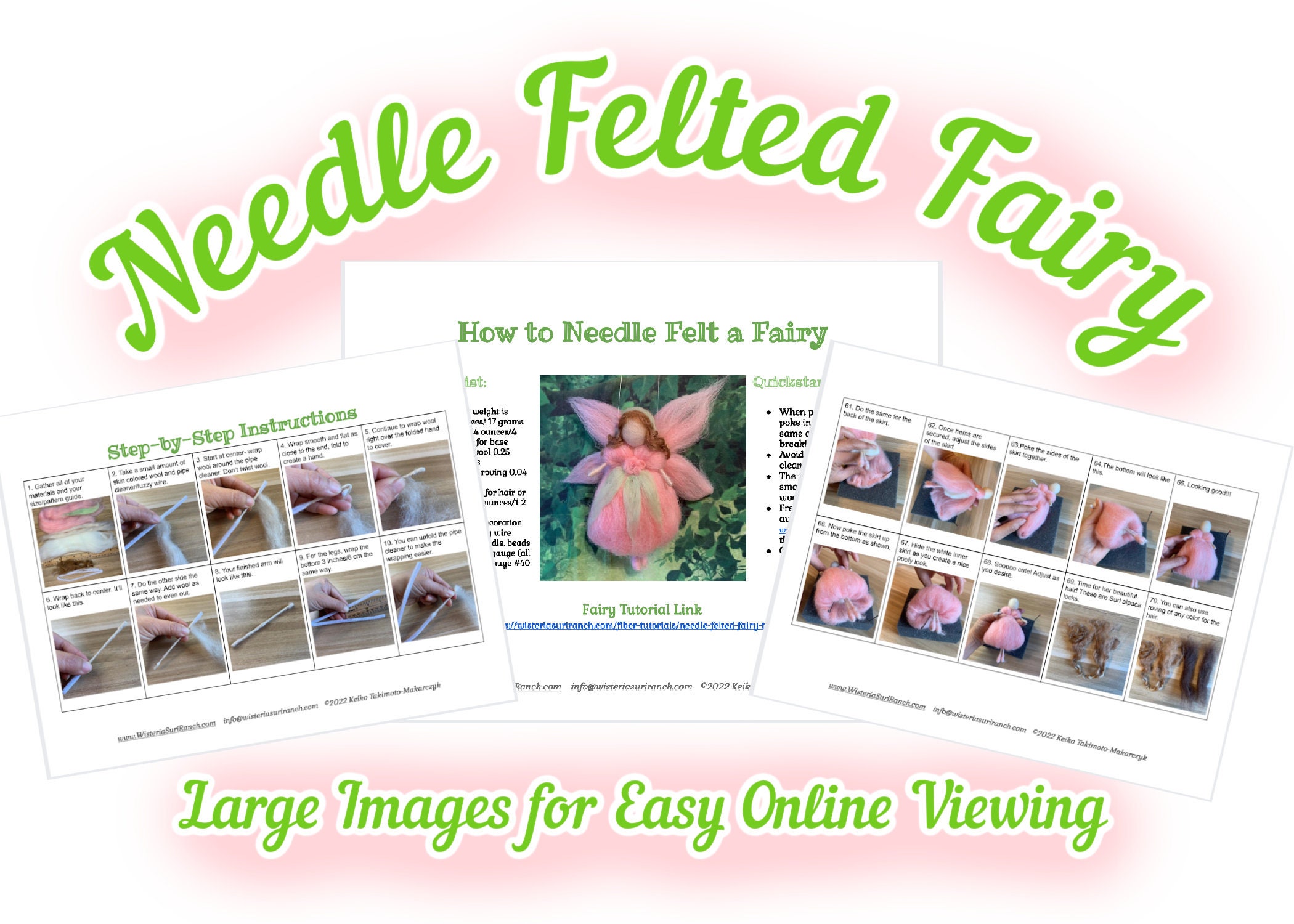 Felted Fairy Tutorial, Needle Felting Step-by-step Fairy Tutorial, PDF ...