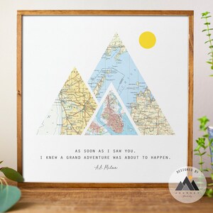 Custom Map Art Wedding, Engagement Couples Travel Gifts | Unique Handmade Personalized Anniversary Husband/Wife Birthday Gifts