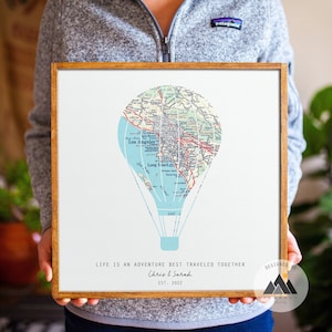Wo wir uns trafen Karte Druck Jahrestag/Geburtstag Geschenke für Mann, Frau | Personalisierte Geschenke für Paare mit Gravur