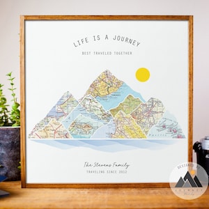 Mapa de viaje familiar personalizado, regalos de aniversario para padres y esposos, regalos de boda personalizados para parejas, decoración de cabañas, regalos de cumpleaños para papá™