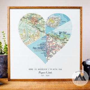 Personalisierte Karte von wo wir uns trafen, Hochzeits/Jubiläum/Verlobung Geschenke für Paare, Reise Karte Druck Geschenk für Mann, Freundin Geschenkideen