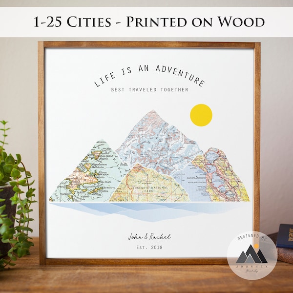 Custom Couples Travel Map Art Wedding Gifts | Anniversary Gifts for Him, Her, Husband, Wife Personalized Engagement Gifts for Couples.™