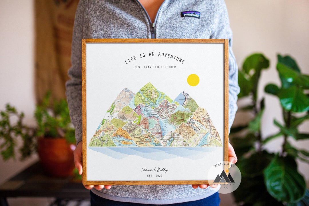 Customized Couples Travel Map Gifts | Personalized Adventure Map Print ...