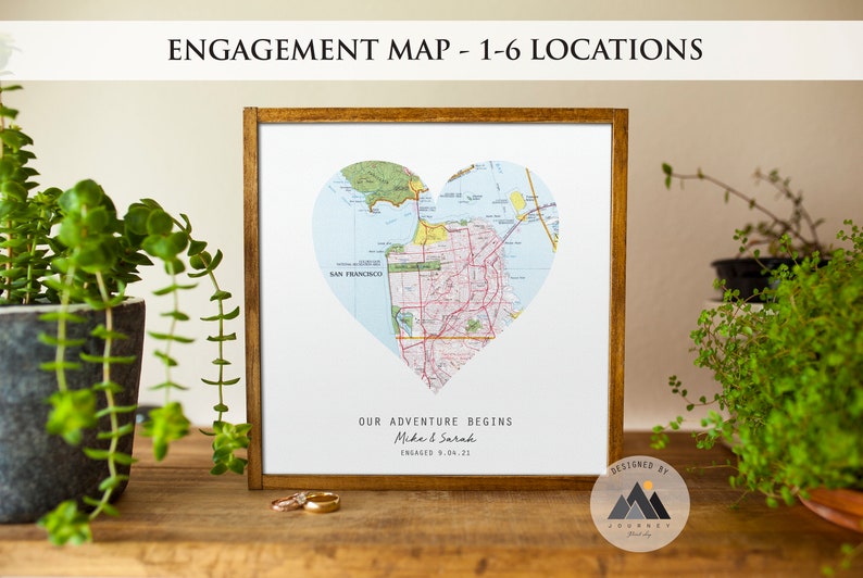 Long Distance Anniversary Gifts for Boyfriend/Girlfriend Map Art Print First Anniversary/Where We Met Custom Map Gifts image 4