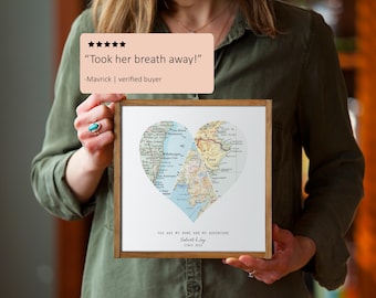 Personalisierte Reise Themed Holzdruck Karte für Paare | gerahmt oder ungerahmt erhältlich | 1 bis 6 Lagen