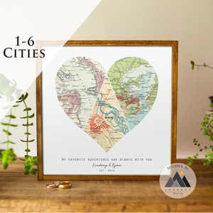 Long Distance Anniversary Gifts for Boyfriend/Girlfriend Map Art Print First Anniversary/Where We Met Custom Map Gifts image 7