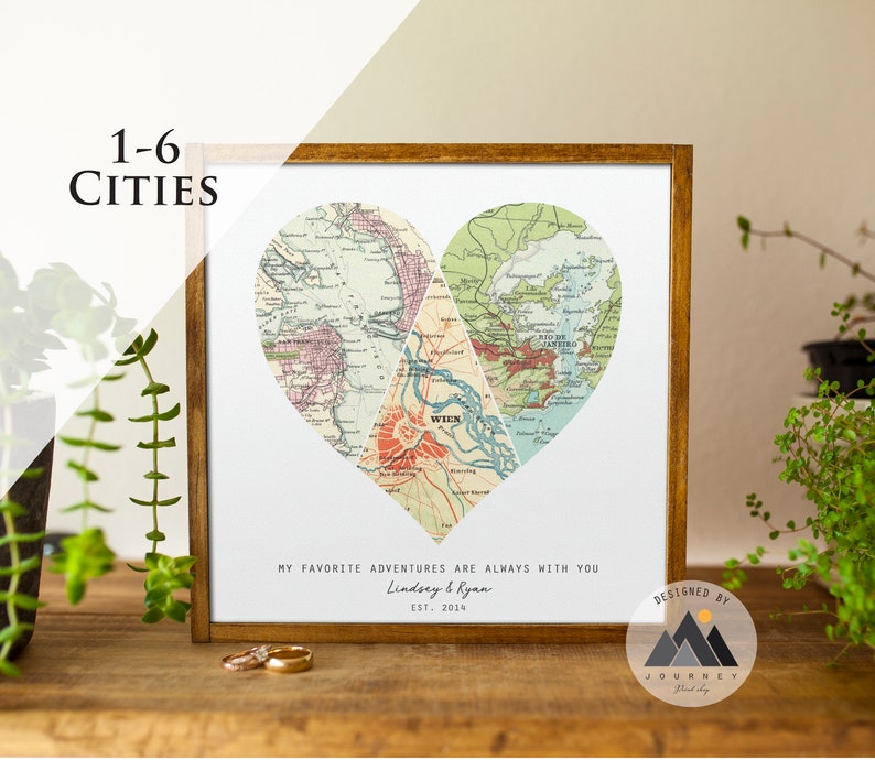 Long Distance Anniversary Gifts for Boyfriend/Girlfriend Map Art Print First Anniversary/Where We Met Custom Map Gifts image 7