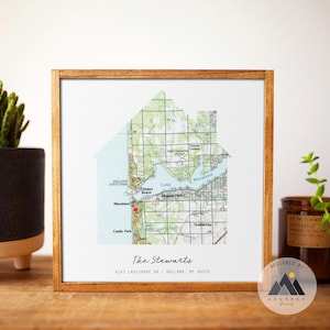 Personalisierte Map Art Erste / neue Zuhause Zeichen Housewarming Geschenke | Paare neues Zuhause Geschenk Map Art | Unser erstes Haus Zeichen Geschenke für Paare, Freunde