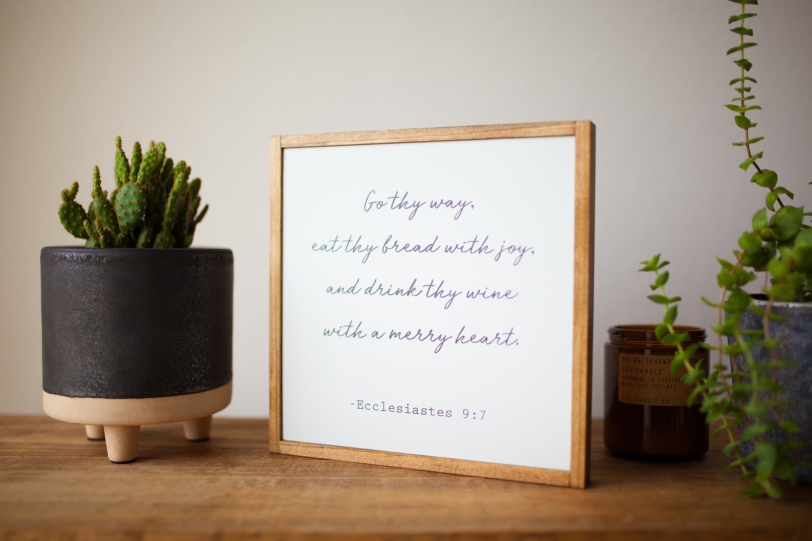 Framed Wood Scripture Wall Art Couples Engagement Gift Wood Etsy
