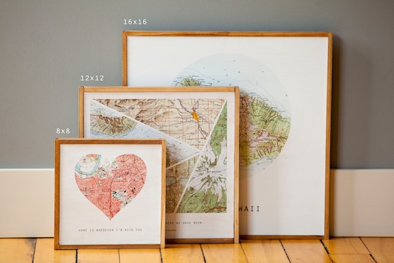 5th Anniversary Gift for Couple Personalised 5 Years Wedding Anniversary  Gifts Wood Wedding Anniversary Gifts Wooden Map Frame 