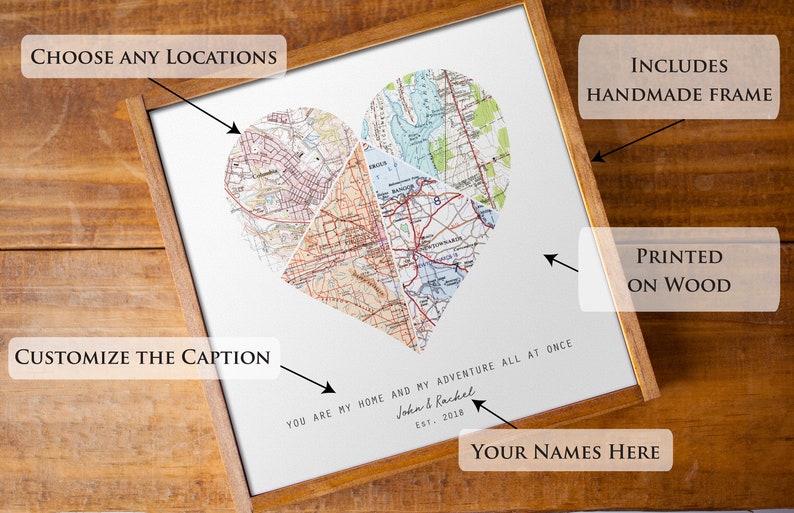 Long Distance Best Friend Custom Galentines Day Gifts Map Art Print Friendship Gifts for Women Moving Away, Birthday Gifts for Friend image 2