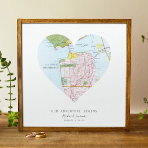 Travel Map Couples Anniversary Gifts for Husband Art Where We Met Wood Map Print Custom Map Unique 5th Anniversary Gift for Wife 1 Map