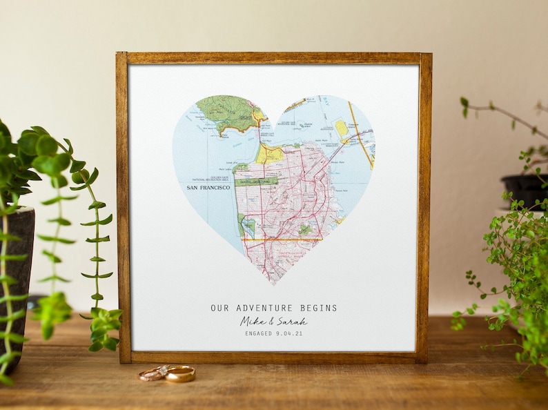 Travel Map Couples Anniversary Gifts for Husband Art Where We Met Wood Map Print Custom Map Unique 5th Anniversary Gift for Wife 1 Map