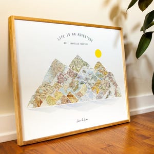 Where We Met Mountain Map | Personalized Location Map Gift | Anniversary Gift Couple | Custom Wood Map Art | Travel Wall Decor image 12