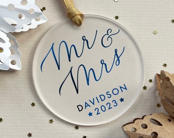 Newlyweds gift - Personalised ornament - Personalised Christmas gift - Wedding gift - Mr + Mr gift - Custom Christmas gift - Mrs + Mrs gift