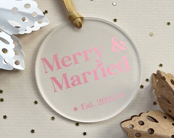 Newlyweds gift - Personalised ornament - Personalised Christmas gift - Wedding gift - Mr + Mr gift - Custom Christmas gift - Mrs + Mrs gift