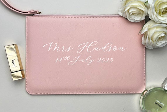 Personalised Bridal Clutch – Bridesmaid Gift, Leather-Look PU