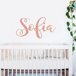 Rose gold wall decal - Personalised wall decal - Custom wall stickers - Girls bedroom decor - Nursery decals