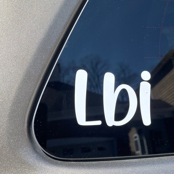 LBI car decal, Long Beach Island simple car decal, Custom car sticker, LBI computer sticker/decal, beach decal, any town.