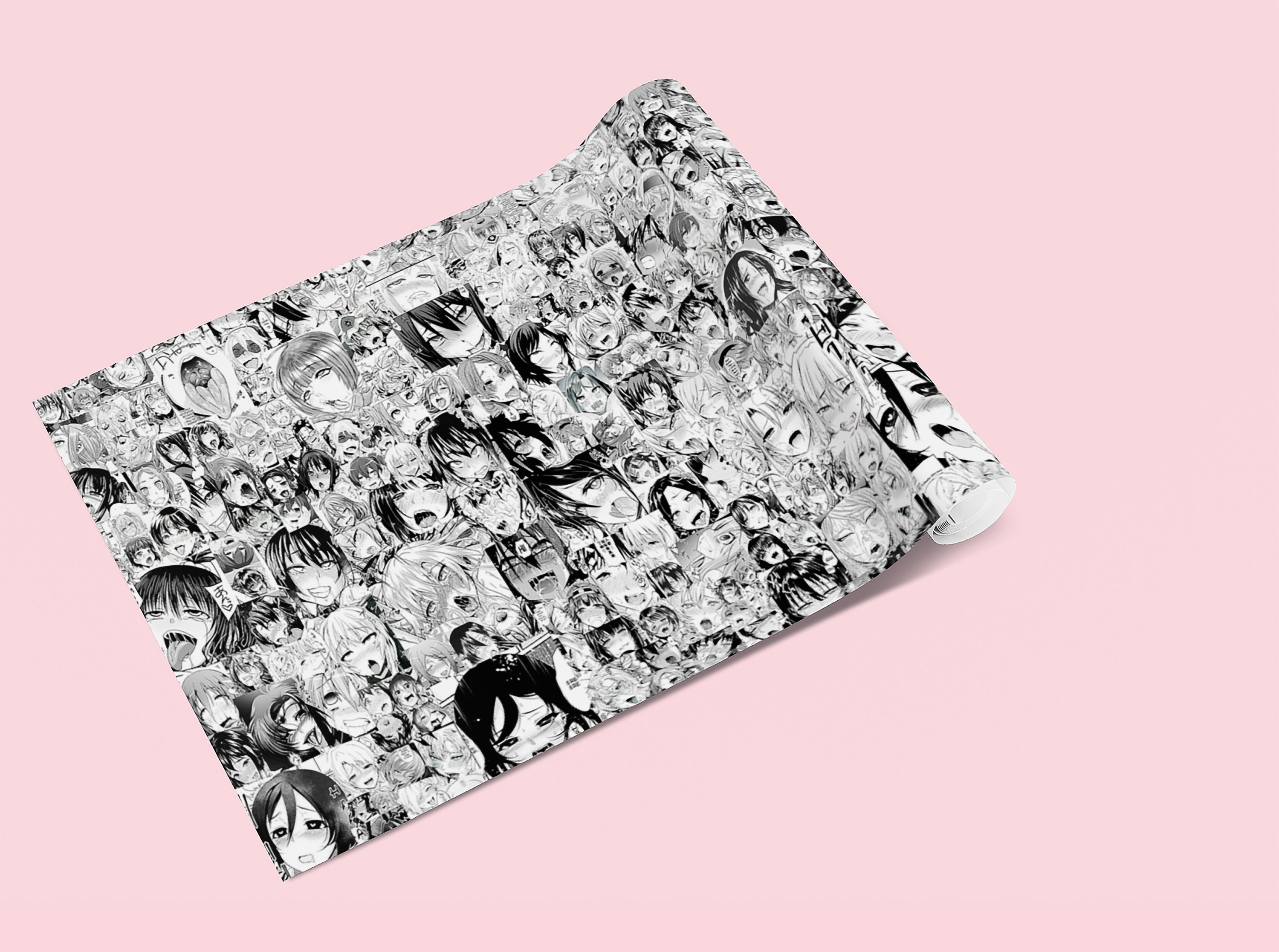 Ahegao Gift Wrap. Anime Gag Funny Wrapping Paper. Adult 18 Wrapping