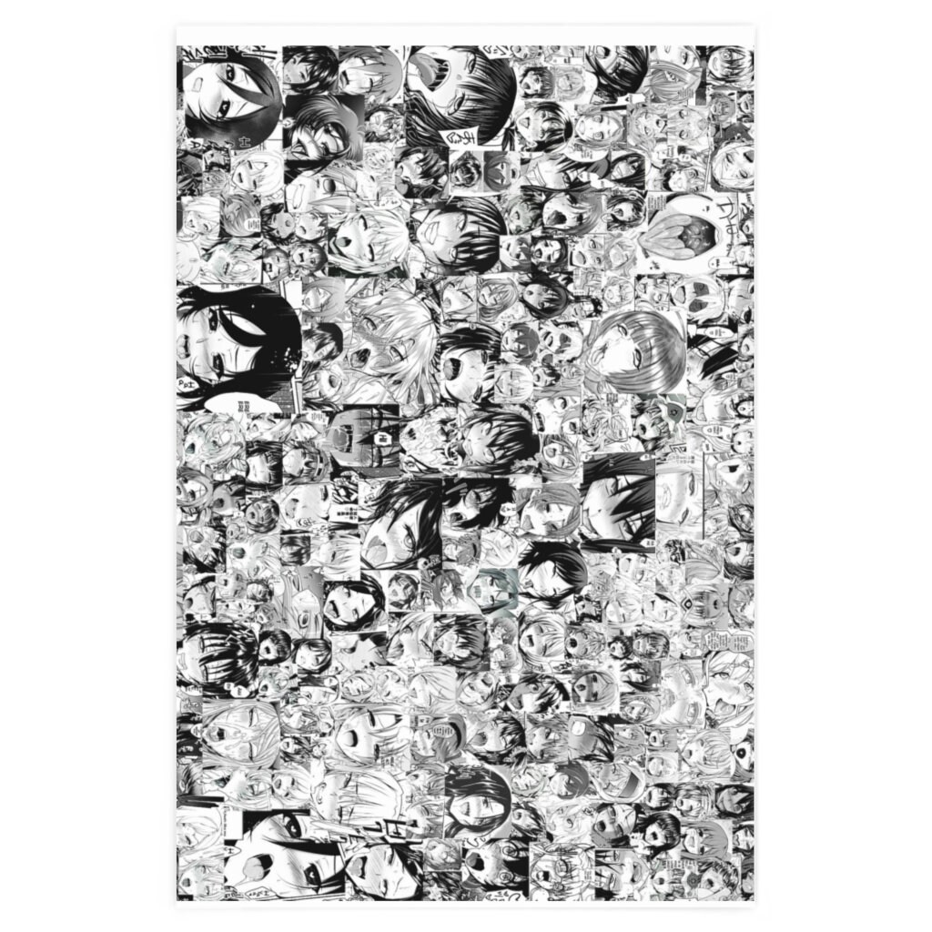Ahegao Gift Wrap. Anime Gag Funny Wrapping Paper. Adult 18 Wrapping