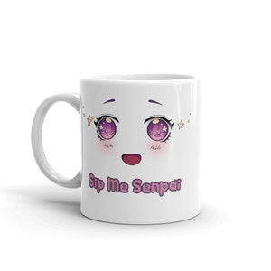 Sip Me Senpai/Sempai "Lewd" Mug. Features viral " ahegao " face. Great anime gift. Manga, Anime Mug. [YourYear Original Design]