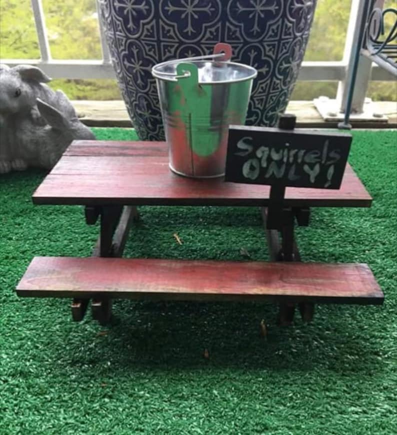 Squirrel Picnic Table Etsy UK