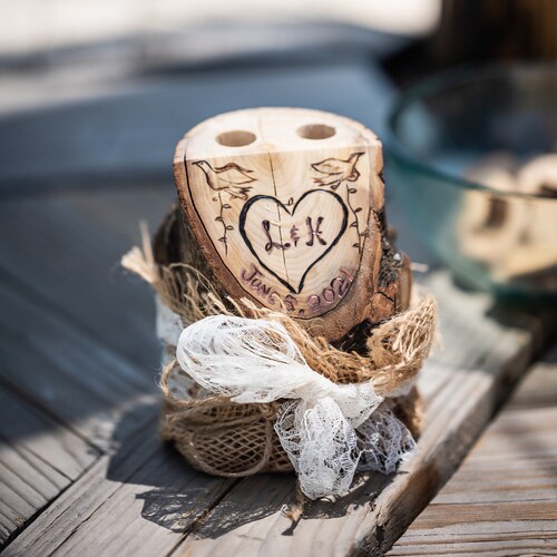 Wood Pen Holder Guest Book Wedding Table Wedding Pen Etsy