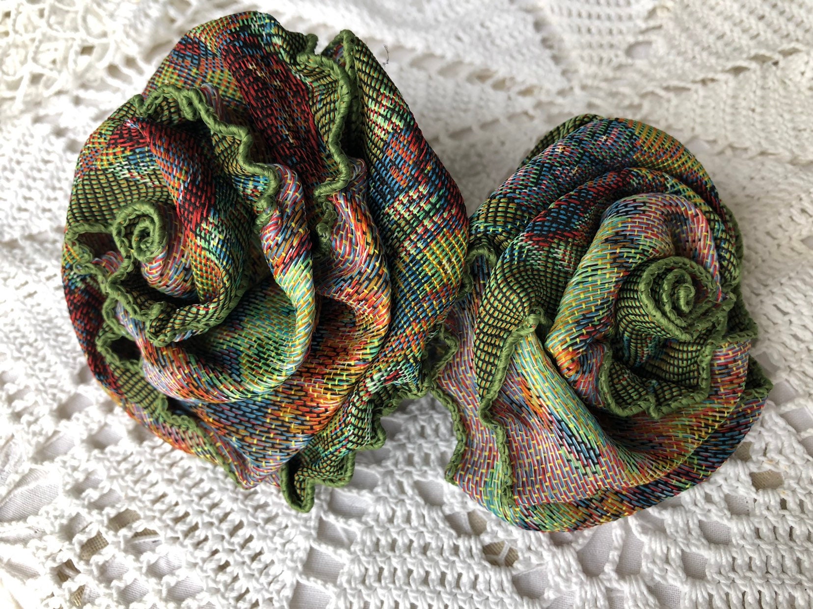 Large Tapestry Ribbon Rose in Sage Etsy UK