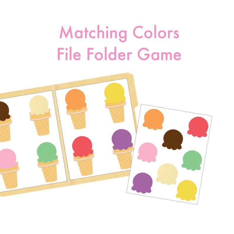 Matching Ice Cream Scoops Learning Colors File Folder Games Etsy