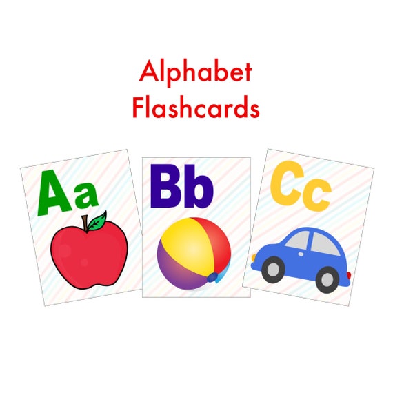 Alphabet Flashcards Abc Flashcards For Kids Preschool Etsy