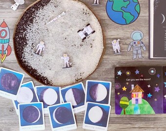 Moon phases flash cards