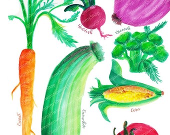 Vegetables learning printable resource